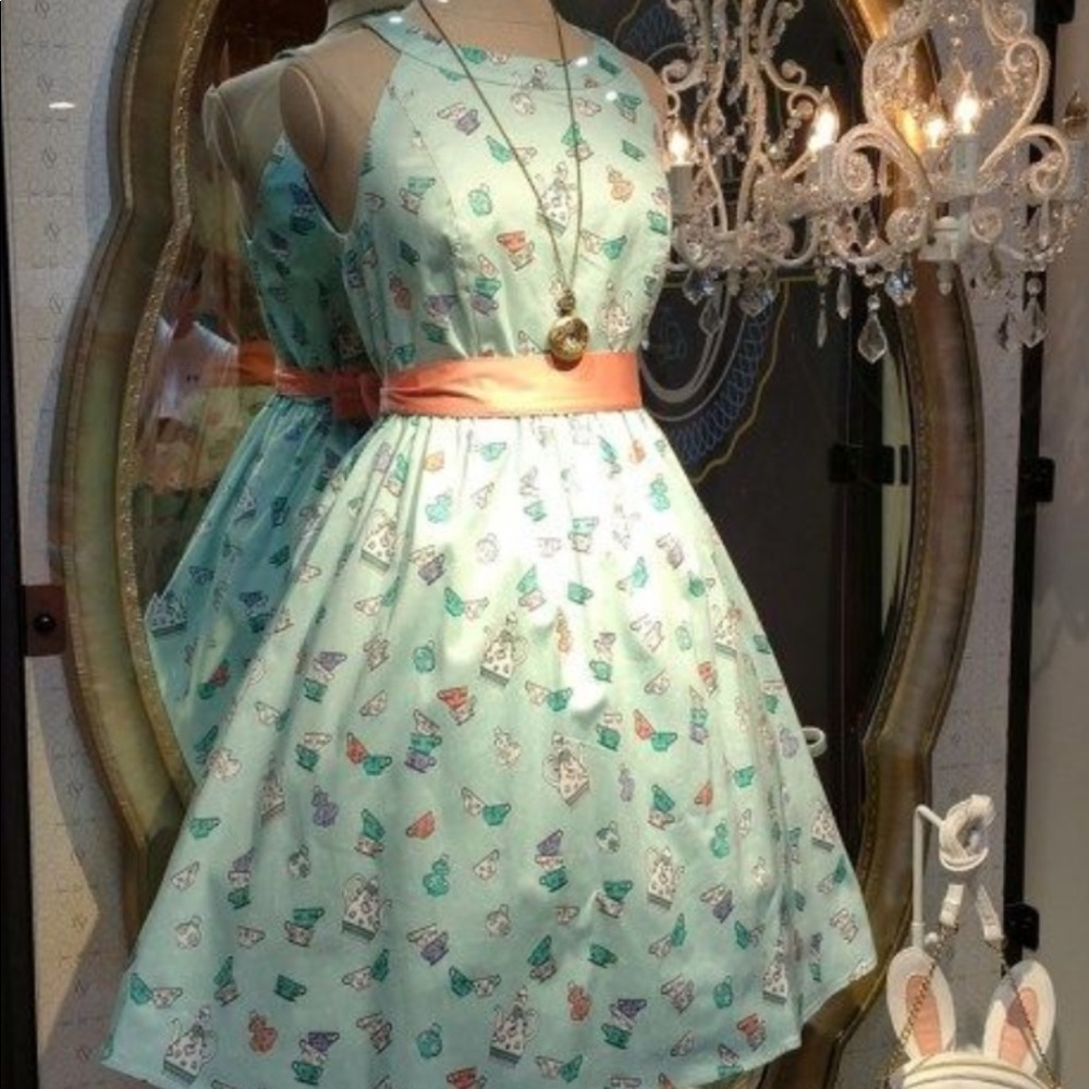 Disney Dress Shop Teacups Dress and Hair Clip